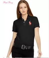 ralph lauren mujer new t-shirt sportswear noir big pony